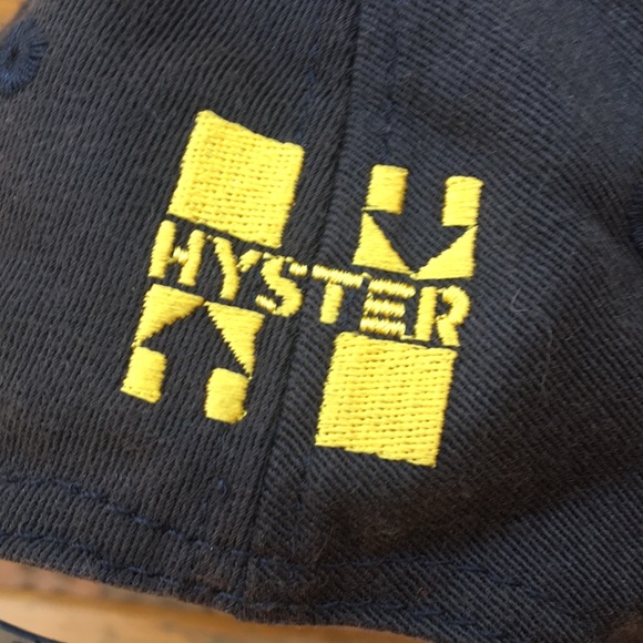 Hyster forklifts hat 6 panel faded Black SnapBack baseball style cap - Picture 8 of 12